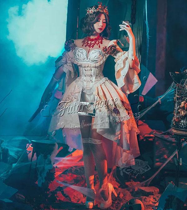 第五人格　血の女王　レディベラ　コスプレ　衣装　ウィッグ付き 第五人格 血の女王 レディベラ コスプレ 衣装 ウィッグ付き